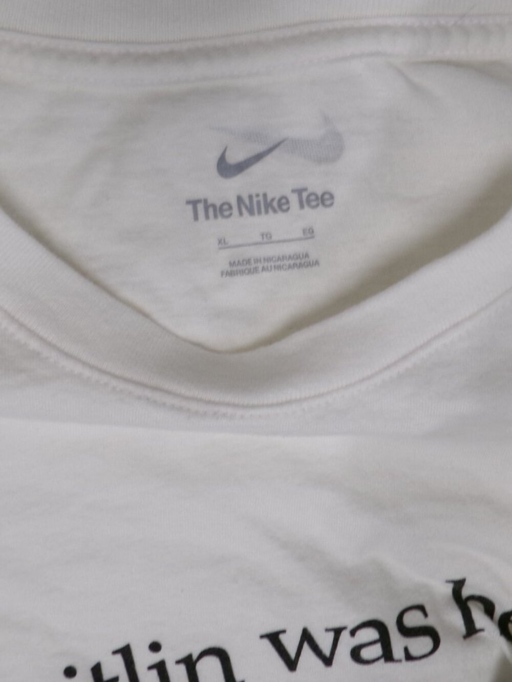 Nike x Caitlin Clark Was Here T Shirt XL White Swoosh Indiana Fever WNBA Game - Picture 3 of 4